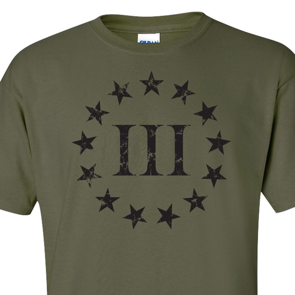 Patriotic 2A Lifestyle The Great Seal of The III Percent Back Print Three Percenter Shirt 