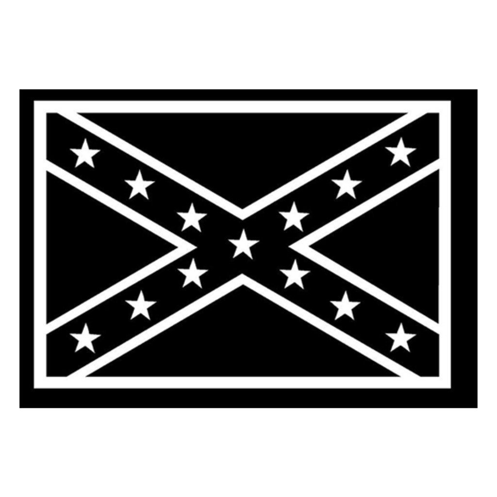 confederate flag black and white