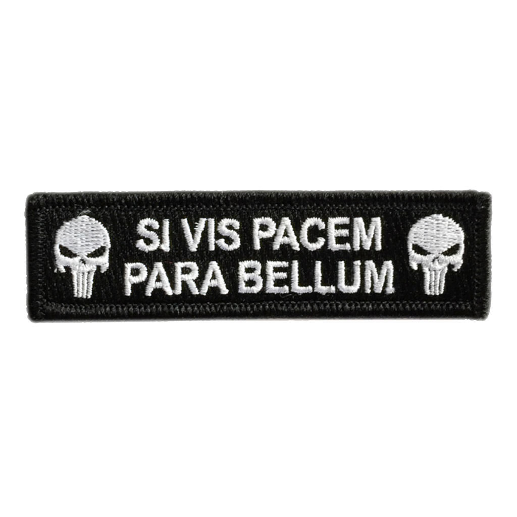 Punisher Skull Si Vis Pacem Para Bellum 1"x3.75" Patch Morale Patch USA Made!