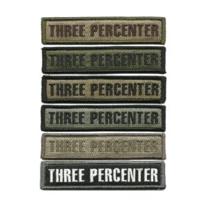 Three Percenter Morale Patches 1" x 3 3/4"